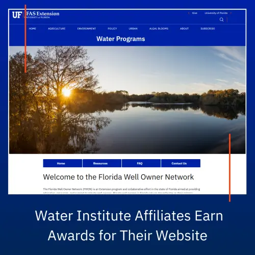 UF Water Institute Affiliates earn awards for their website.